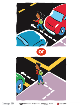 HealthSmart poster: Crossing streets safely.