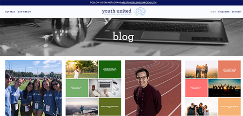 Home page for Youth United blog