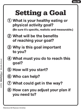 Building Health Skills: Goal Setting - ETR