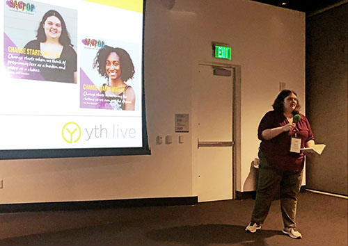 Peer health educator Melody presents at YTH Live conference