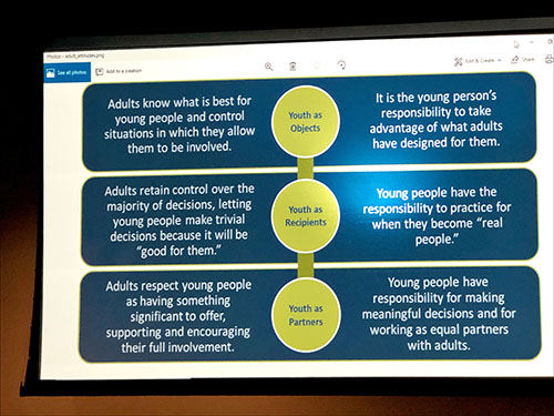 Table showing different models of adult-youth working relationships
