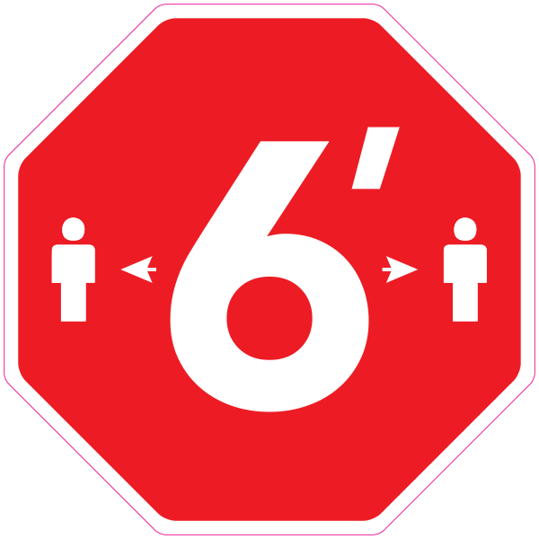 Social Distancing 6-foot Stop Sign Floor Sticker (Item number T110)