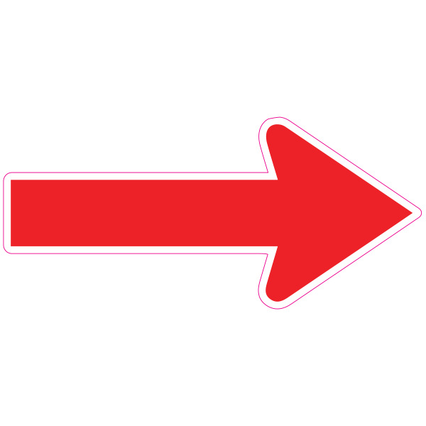 Social Distancing Red Direction Arrow (Item number T112)