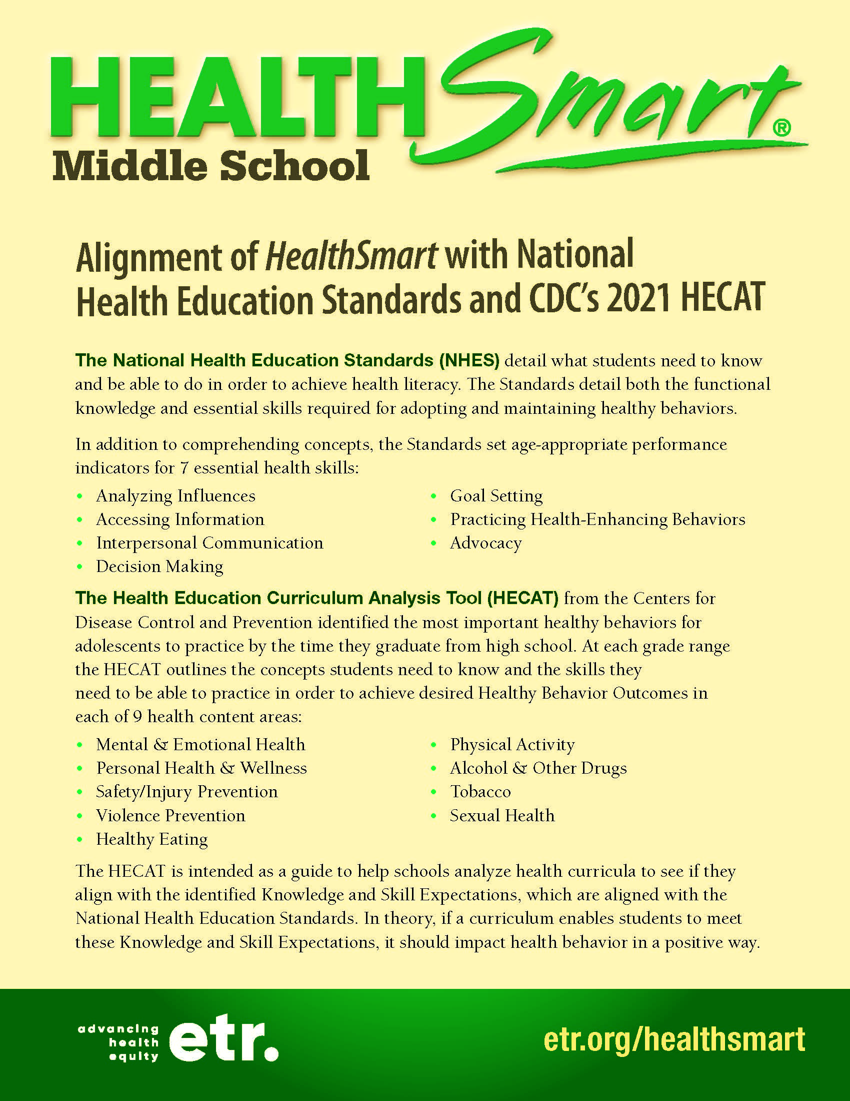 Middle School Scope and Sequence