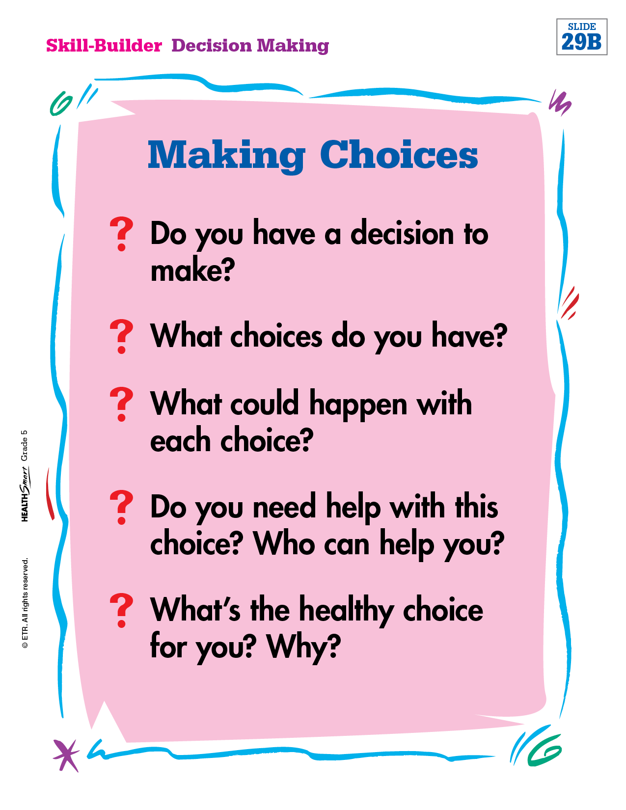 a list of questions for decision making for grade 5