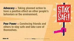 hand holding a sign urging young people to advocate
