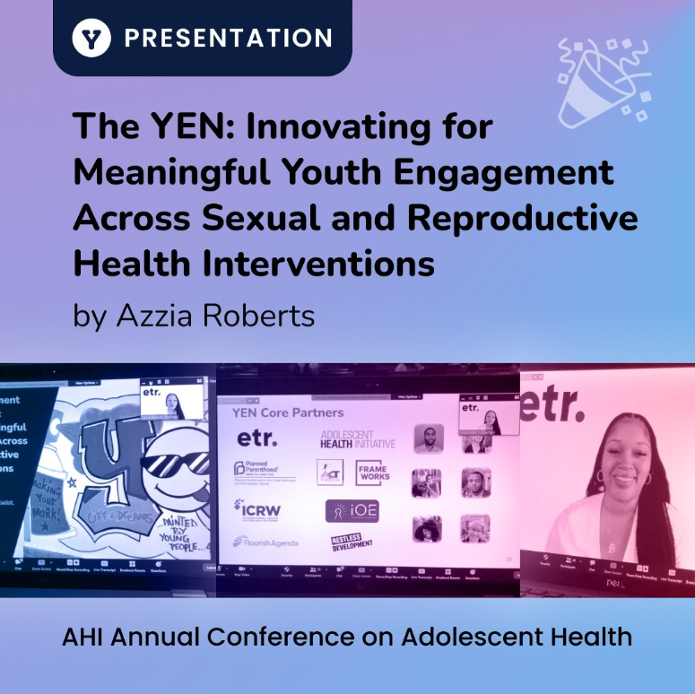 Image that contains screenshots of Azzia Roberts presenting her presentation at AHI 2022